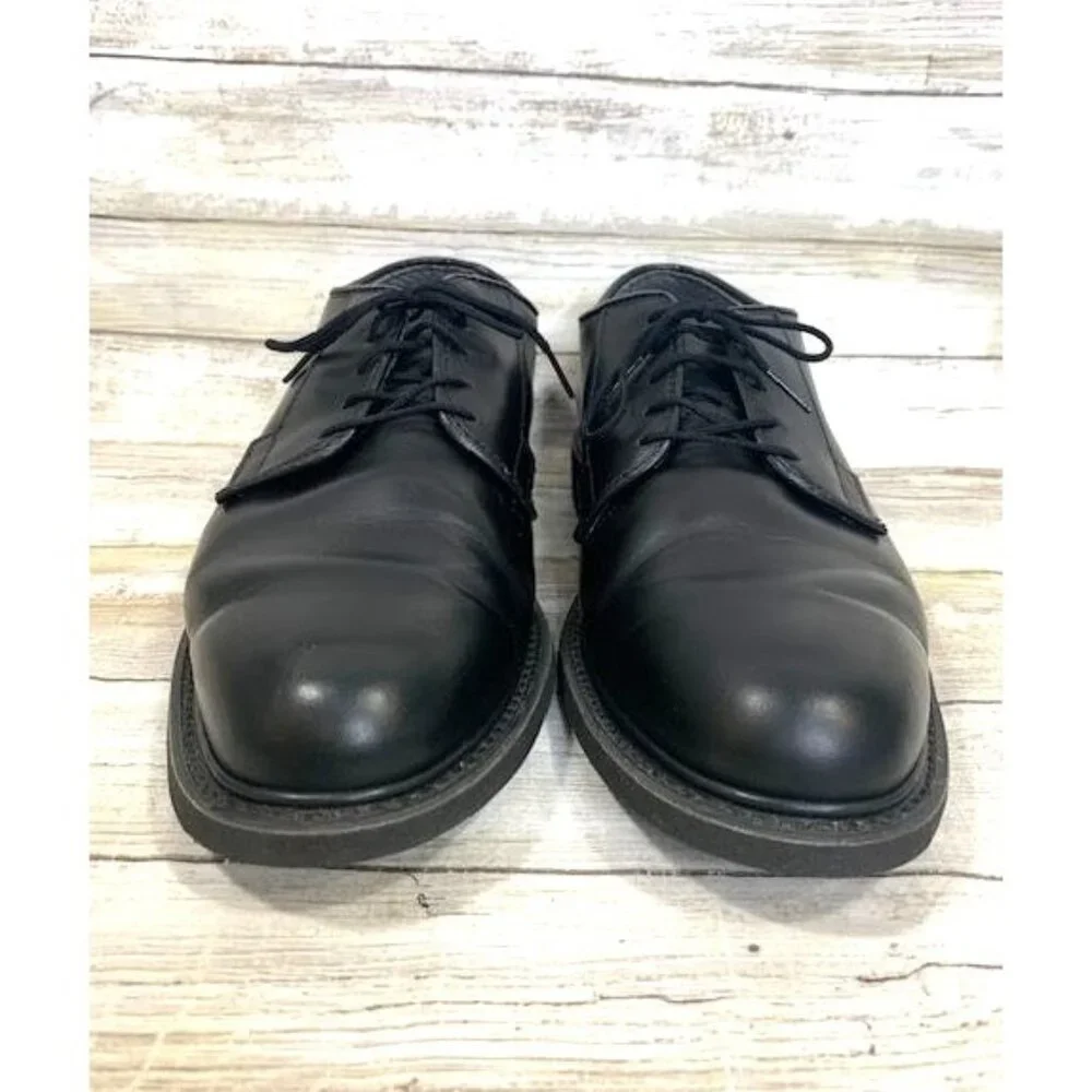 Bates Men's Not Gloss Black Leather Oxford Dress Shoes Size 8D Durable & Comfort